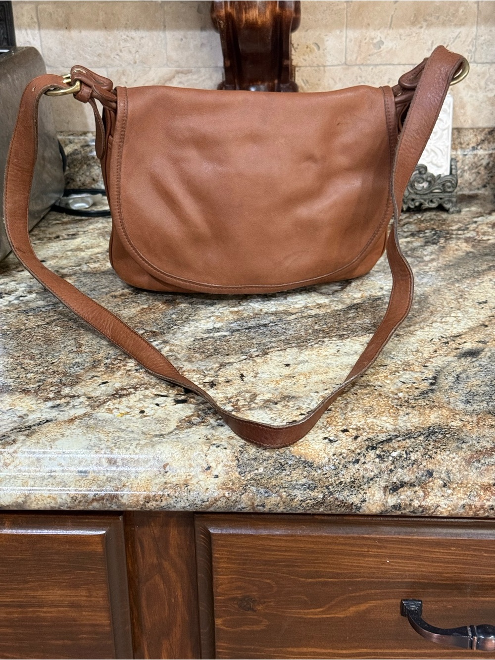Coach Soho Fletcher Brown Leather Flap Shoulder Crossbody Bag